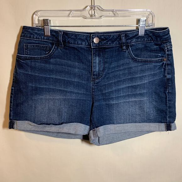 LC Lauren Conrad Dark Wash Denim Shorts - Picture 1 of 4